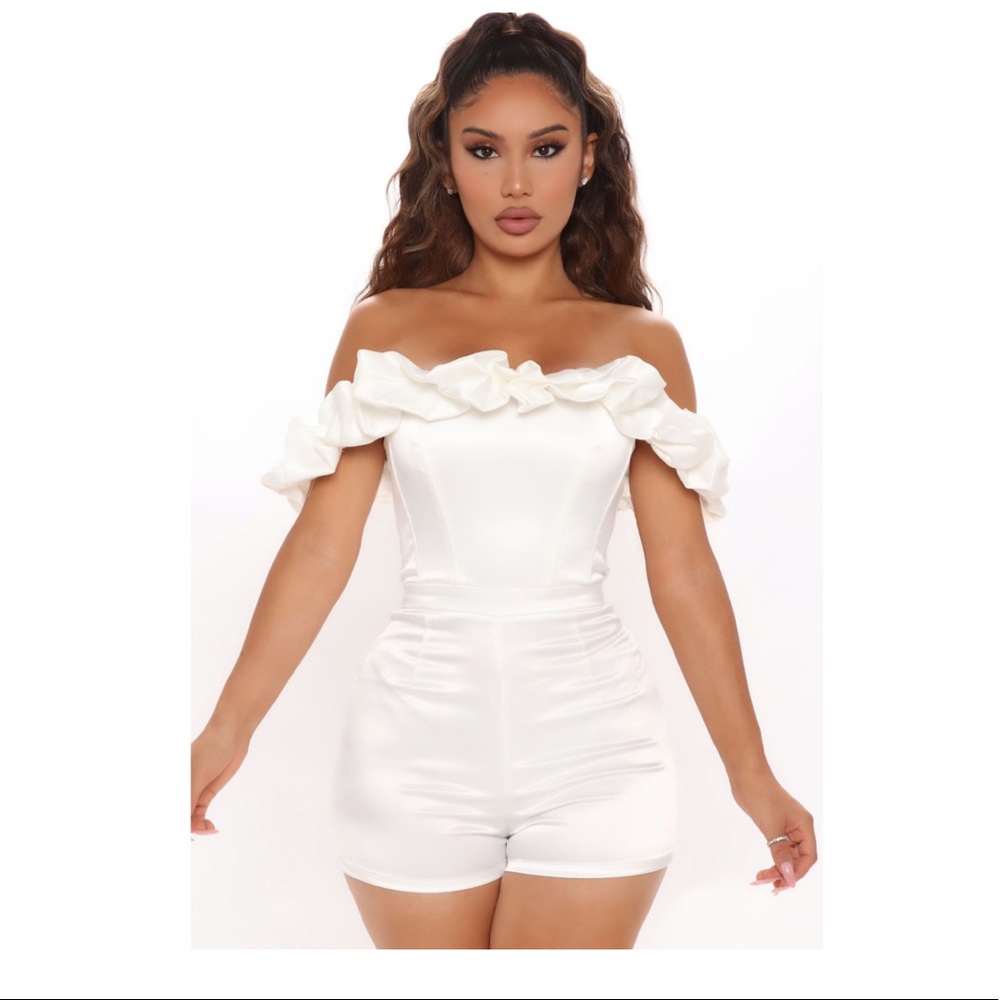 Girls Night Romper - White